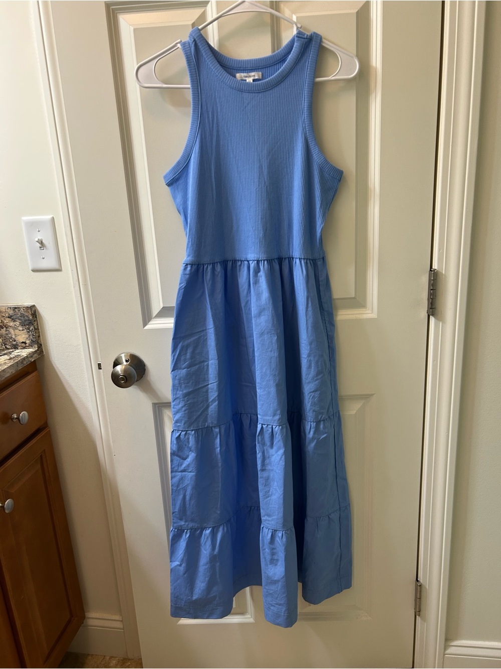 Maurices Sleeveless Periwinkle Blue Tiered Maxi Dress Size Small - Picture 2 of 6